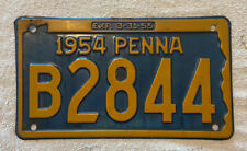 GOOD SOLID VINTAGE 1954 PENNSYLVANIA LICENSE PLATE See My Other Plates picture