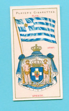 1905 JOHN PLAYER & SONS CIGARETTES COUNTRIES FLAG & ARMS TOBACCO CARD #15 GREECE picture