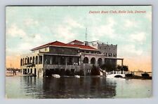 Detroit MI-Michigan, Belle Isle Detroit Boat Club Antique Vintage c1912 Postcard picture