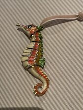 Pier 1 Seahorse Ornament, Cloisonné Articulated 3.75” Enameled & Bejeweled EUC picture