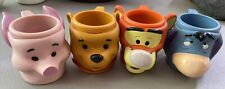 Vintage Disney Tigger, Winnie the Pooh, Piglet, Eeyore, 3D Cup Applause Mugs. picture