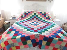 Stunning Brady Bunch 1970's Quilt Hand Made and in AMAZING CONDITION picture