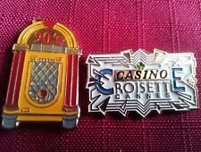 Pins Lot of 2 Pins 1 Casino Cane (Croisette) 1 Juke Box Signed Winston picture