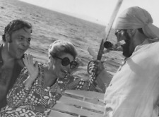 3C Photograph Couple Reacting To A Pirate Boarding Boat Swords 1970's picture