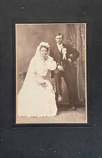 Original Old Cabinet Card Wedding Photo, Ellsworth, Kansas 6