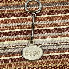 Vintage Esso Gold Tone Key Chain Ring Fob Advertising Gas Station Gasoline Auto picture