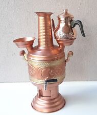 Copper Samovar, Tea Urn Kettle, Water Heater with Charcoal Wood, Tent Stove 5lt picture