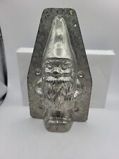 Vintage St.Nickolas Santa Claus Gnome Chocolate Mould Original Tin Stamped  picture