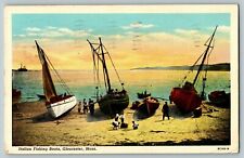 Postcard Italian Fishing Boats, Gloucester Massachusetts postmarked 1953 picture
