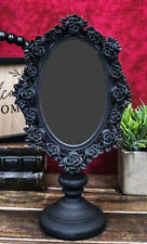 Victorian Black Gothic Roses Floral Vanity Dresser Desktop Table Mirror Decor picture
