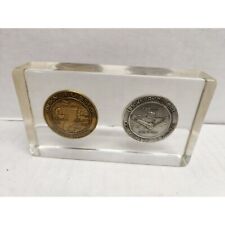 Vint Buckner Missouri Centennial 1975 Col. Coins in Lucite Paperweight picture