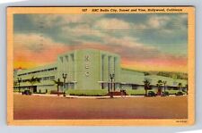 Hollywood CA-California, NBC Radio City, Sunset, Antique Vintage c1951 Postcard picture