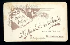 1880s CDV  LONDON - Mare Street Studios Hackney, N.E. - Artistic Photographer picture