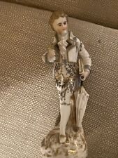 Royal Rudolstadt Young Suitor  c.1890 7” Tall German Bisque Figurine Floral picture