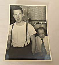 Vintage Photograph of 2 Men, marked XMAS Christmas 1950 picture