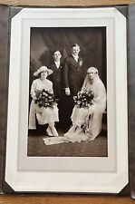 VTG 1920's Formal Wedding Portrait Flapper Bride Wedding Party Chicago Studio picture