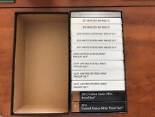 2011-2022 Twelve Proof Set Replacement Boxes Coa's and Storage Box 