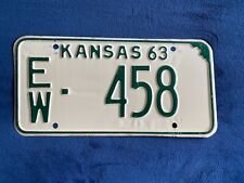 1963 Kansas Passenger License Plate # 458 picture