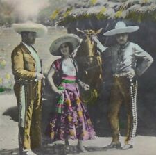 Mexican Vaqueros & Beautiful Woman Vintage 1941 Real Photo Postcard RPPC 4916 picture