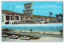 St. Joe Florida Postcard Gulf Sands Court Restaurant Beach c1960 Vintage Antique picture