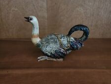 Nini Miniature Faux Teapot - Ostrich Trinket Box Hand Painted Resin picture