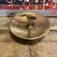 Tamar Authentic Vintage Brass Nut Cracker Dish Pedestal Shalom Made in Israel  picture