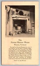 The Farrar Mansur House. Weston Vermont. Vintage Postcard. picture