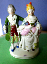 Figurine  Occupied Japan Porcelain Hand Painted Colonial Couple Vtg. 5 ” picture