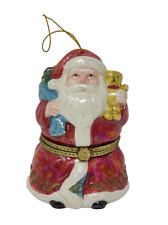 Mr. Christmas Santa Claus Musical Trinket Box Ornament Plays Jingle Bells  Works picture