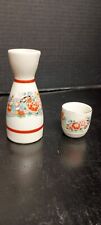 Vintage Porcelain Japanese Sake Decanter & Matching Sake Cup picture