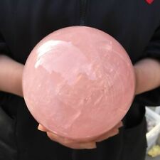 A+A+ 1PC Natural Rose Quartz Sphere PINK Quartz Crystal Ball Healing Gift 90mm+ picture