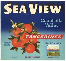 SEA VIEW Vintage Coachella Valley Tangerines, ***AN ORIGINAL LABEL*** D10, wear picture