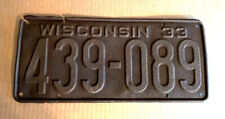 1 1933 CAR TRUCK AUTO VINTAGE LICENSE PLATE RUSTED HOLES BREAKS #439-089 picture