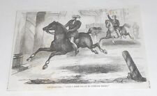 1869 magazine engraving ~ A HORSE CHASE ~ Guy Forrester ~ After A Brisk Gallop picture