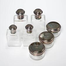 Lucien Schilt French 950 Silver Cut Glass 7pc Jar Bottle Vanity Dresser Set picture
