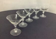 Tiffin Franciscan Lark MARTINI NICK AND NORA ETCHED MCM BARWARE LOT / 5 COCKTAIL picture