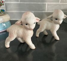 Sweet Vintage Lefton Nativity Easter Lamb Figurines Ceramic Made In Japan 1950’s picture
