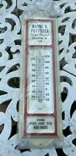 VINTAGE ANTIQUE ADVERTISING THERMOMETER POTTEIGER CEMETERY FUNERAL MEMORIALS PA picture