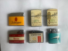 6 Vintage Cigarette Adv Lighters Chesterfield Tareyton Schweppes Winston Newport picture