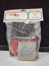 Vintage NOS MUFFY VANDERBEAR Muffy Queen of Hearts & Bunny Knave Stamp & Ink Pad picture