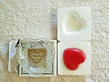 Avon Fostoria Heart & Diamond Soap Dish & Soap NEW Vintage 1977 NIB picture