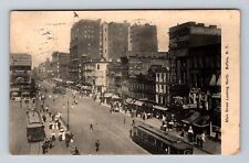 Buffalo NY-New York, Birds Eye Main Street Looking North, Vintage c1908 Postcard picture