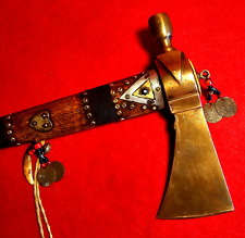 Massive Traditional Brass Tomahawk Pipe picture