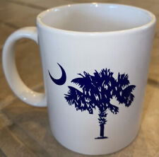 VTG South Carolina Coffee Cup Mug Crescent Moon Palmetto Palm Tree 2 Sided White picture