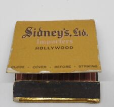 Sidney's, Ltd Importers Hollywood Los Angeles California FULL Matchbook picture