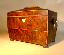 English Antique Georgian Yew Wood Tea Caddy. Original and Genuine. Lovely Shape. picture