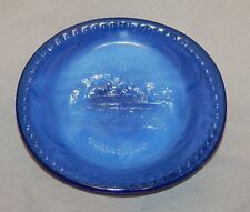 Boyd Glass Small  Oval Plate Blue 1983 Crystal Art Glass Cambridge Ohio picture