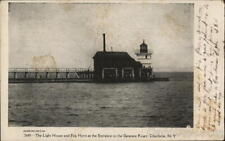 1907 Charlotte,NY The Light House and Fog Horn at the Entrance to the Genesee Ri picture