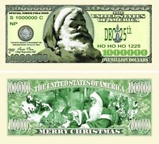 ✅ Santa Claus Christmas Collectible 25 Pack Novelty 1 Million Dollar Bills ✅ picture