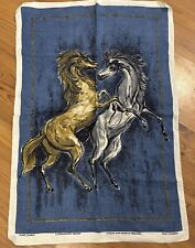 Vintage Horses Fragonard Tea Towel Linen picture